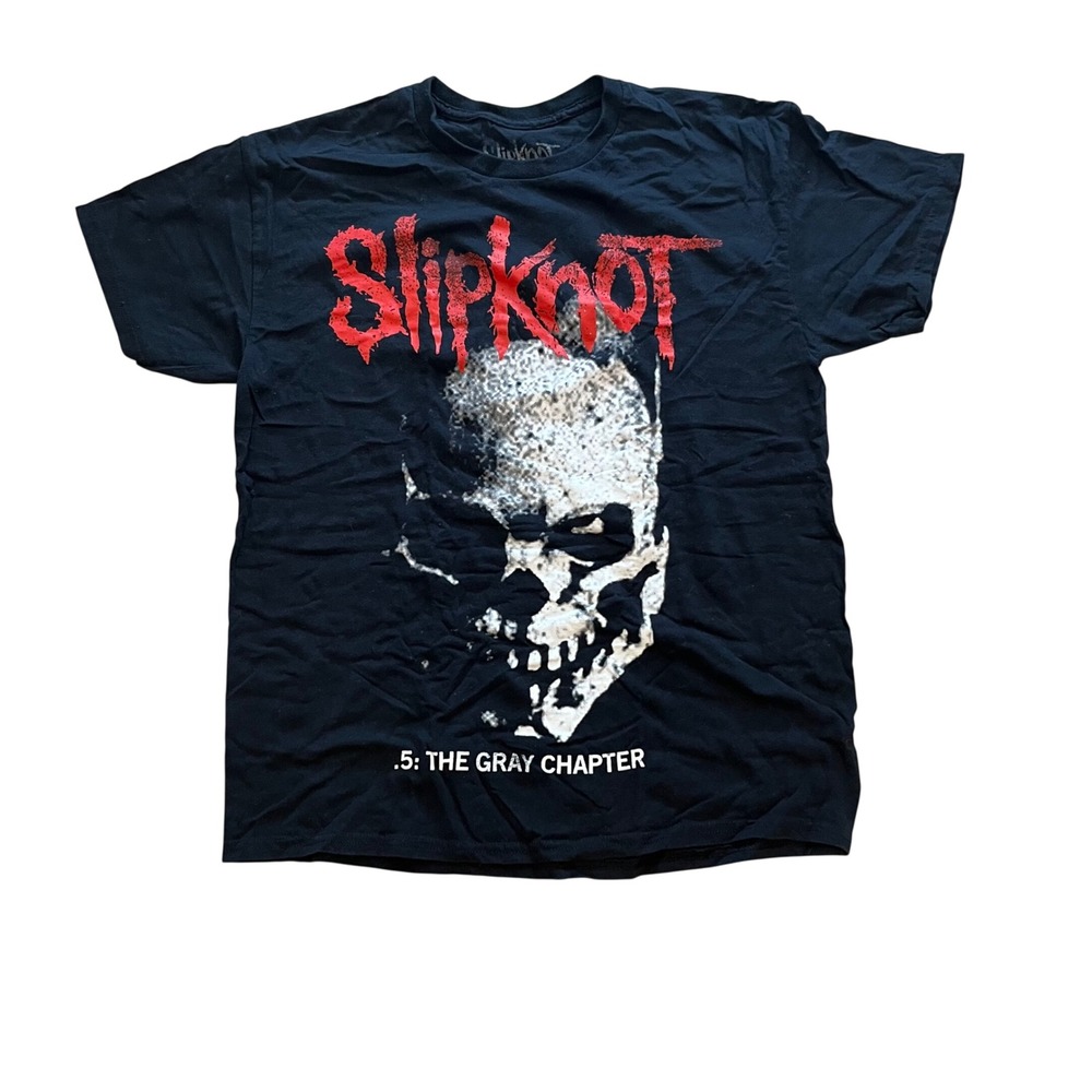 Slipknot .5 The Gray Chapter Skull Graphic T-Shirt Mens Large Black Band Tee